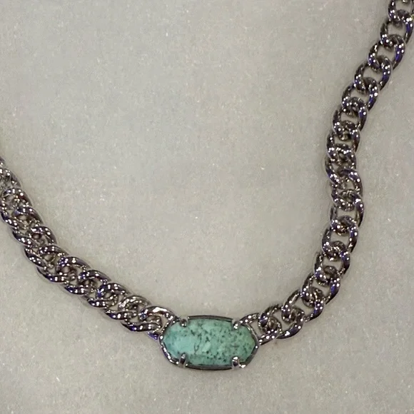 Host Pick 8/22/25! NWT Kendra Scott Silver Grier Pendant Necklace in Sea Green - Picture 4 of 9